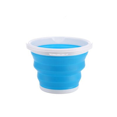 Draagbare Vouwen Emmer Siliconen Plastic Kinderen Outdoor Wasstraat Vissen Reizen Thuis Multifunctionele Pen Water Huishoudelijke: Blue 3L