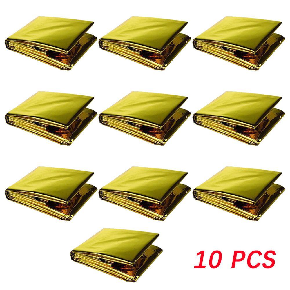 10 PCS Insulation foil pad Premium Emergency Blanket for First Aid Gold Silver Emergency Blanket 210 x160cm Insulation foil pad: Default Title