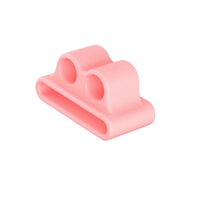 Anti-lost Silicone Bluetooth Earphone Stand Holder For AirPods Apple i7 Earphones Earbud Holder Clip For Apple Watch: Pink