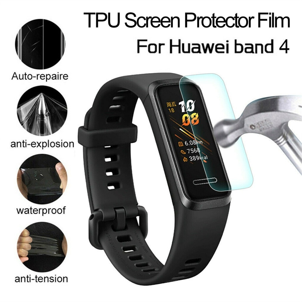 Screen Protectors Film Voor Huawei Band 4 Smart Horloge Polsbandjes Clear Soft Tpu Hydrogel Beschermende Film Guard Volledige Cover