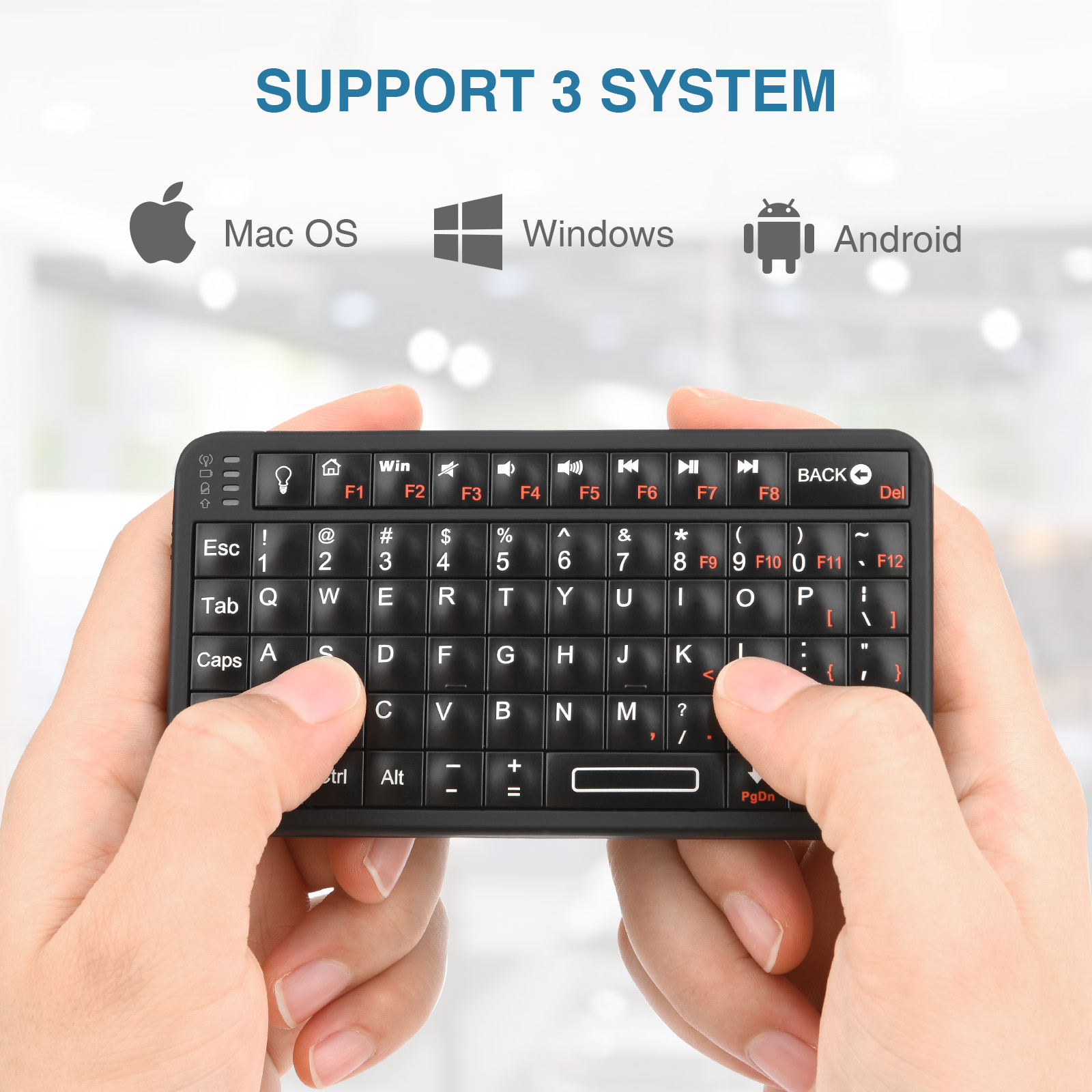 Rii 518BT teclado Bluetooth Mini teclado inalámbrico ratón panel táctil remoto para Android TV Box PC