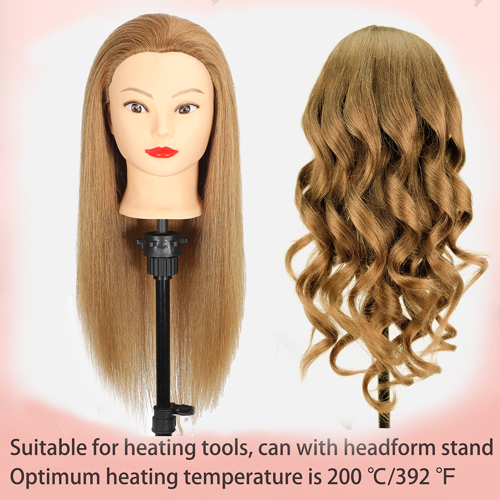 Human Hair Doll Head For Hairstyle Training Head Kit Mannequin Head Styling To Practice Curl Iron