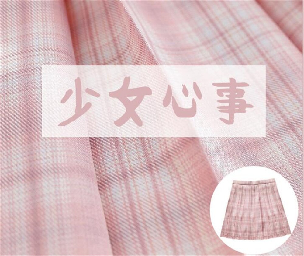 Pink japansk sommer plisseret nederdel plaid nederdele til jk skoleelever uniform klude  d015