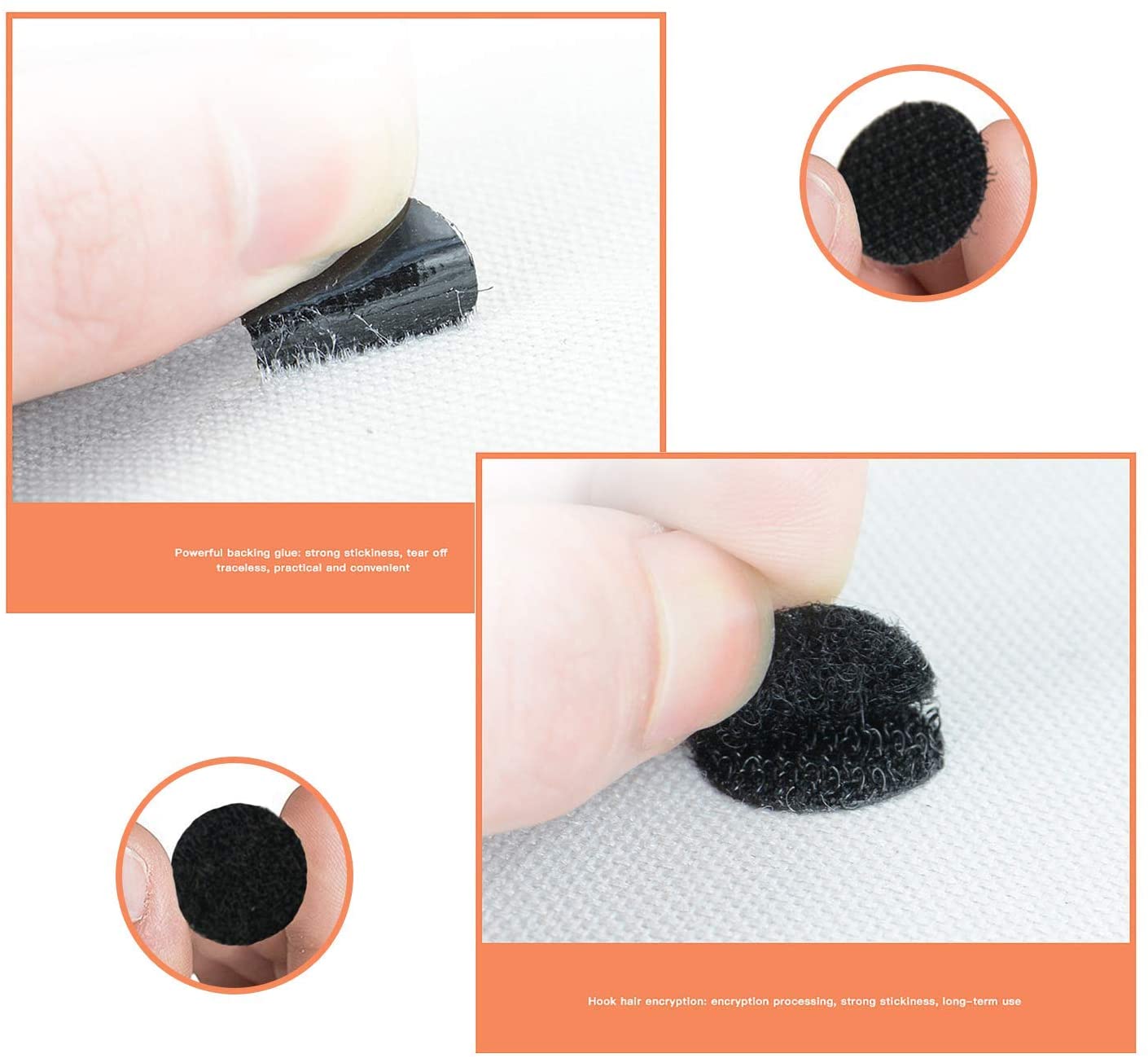 100 Pairs Self Adhesive Dots Round Nylon Black White Strong Self Adhesive Fastener Tape Disc Adhesive Strong Glue 10/15/20/30MM