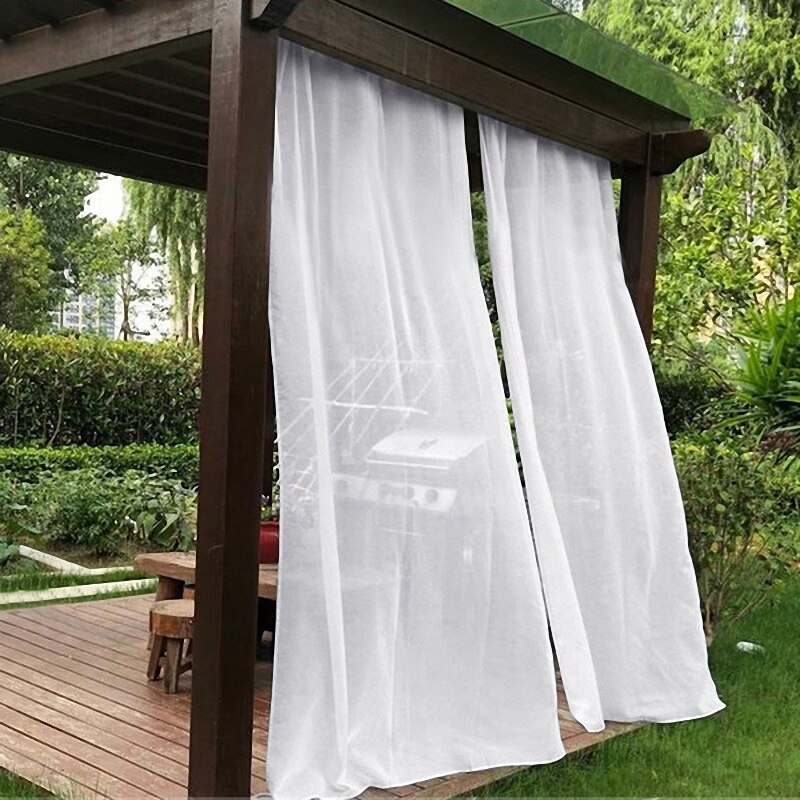 1,4X1,8 M 2 Stück von fest-Farbe Tragen Stange Blick Vorhang Geeignet für Garten Party draussen Veranda weiß Vorhang