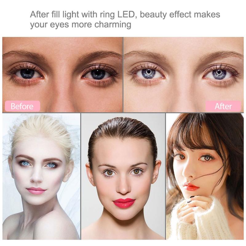 6 zoll Heart-shaped Dimmbar Mit USB Kalt Warm Up LED Fotografie Video Live Lampe Tricolor Füllen Licht