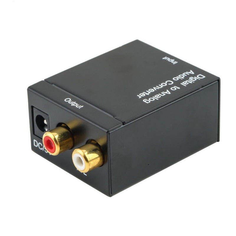 Adaptador óptico Digital Toslink SPDIF coaxial a RCA analógico o, convertidor con Cable de fibra: Default Title