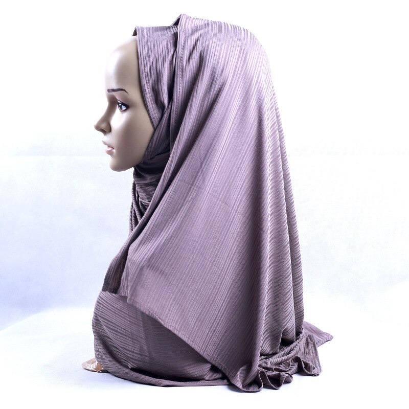 LINLING turquie femmes en mousseline de soie solide écharpe musulmane dames châles et enveloppes doux femme Hijab étoles tête sous-écharpes N488: C1