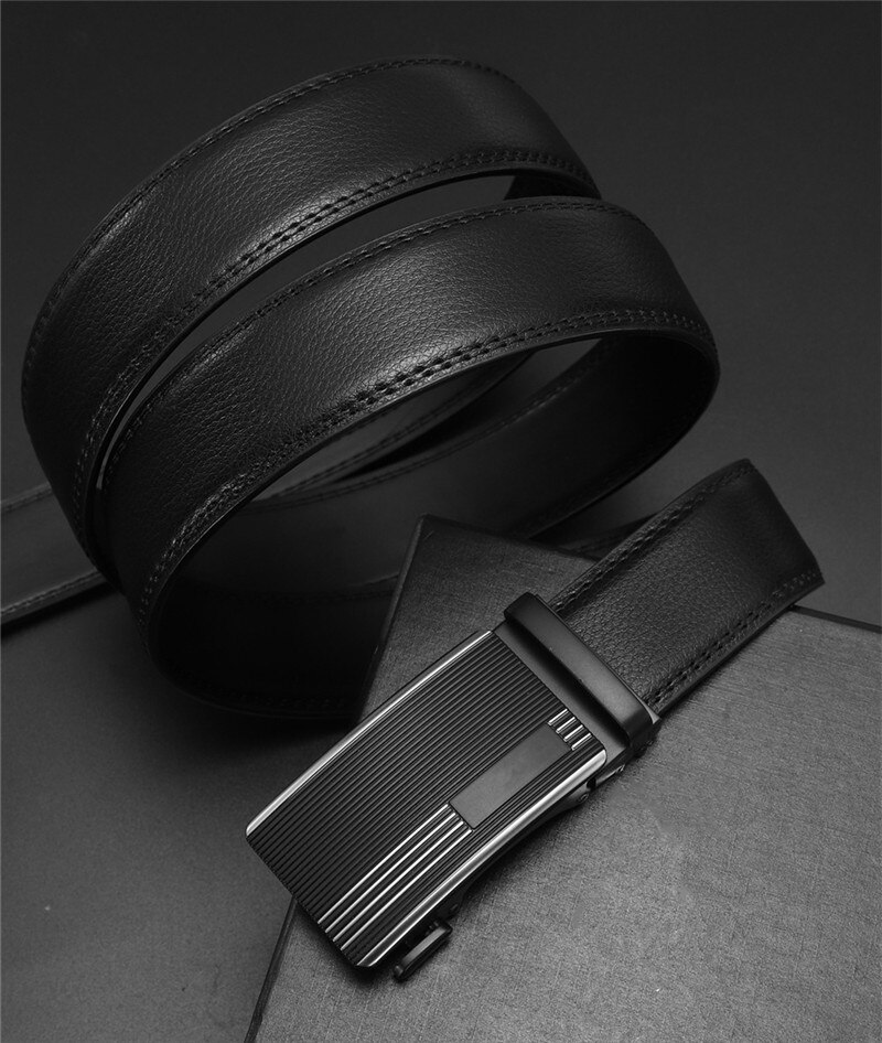 Male Belt Automatic Buckle Belt PU Leather Belts For Men