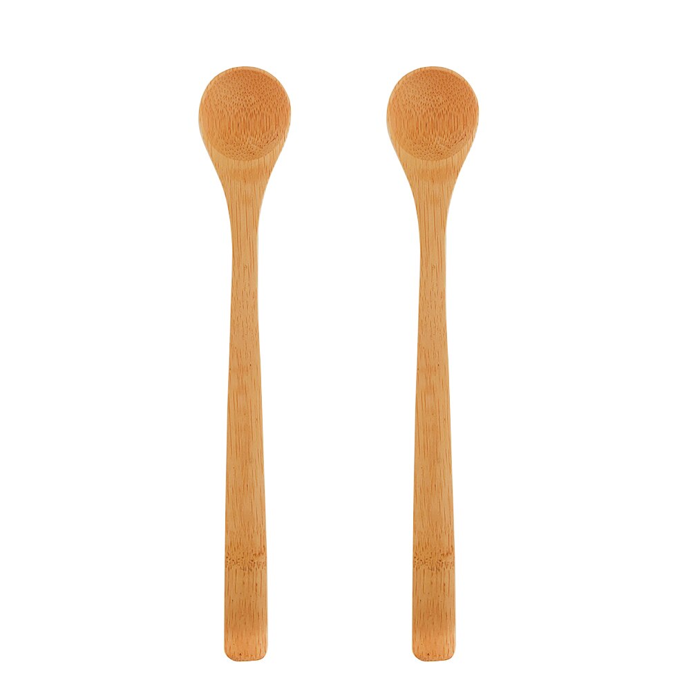 1Pcs Bamboe Soep Lepel Keuken Koken Theelepels Kruiderij Gebruiksvoorwerp Koffie Scoops Kid Ijs Suiker Lepel Servies Tool: 2 pcs