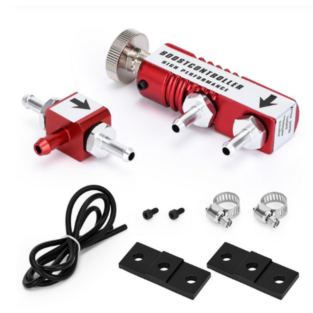 Universal ADJUSTABLE MANUAL TURBO 1-30 PSI IN-CABIN BOOST CONTROLLER KIT Turbocharger Controller Car Accessories: Red