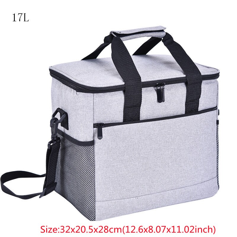 Borsa termica impermeabile di grande capacità Bento snack bevande alla frutta custodia per conservazione fresca accessori da campeggio per Picnic all&#39;aperto: B Gray