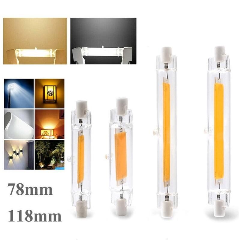 78mm/118mm r7s led kolbe pære belysning halogen dobbelt vinkel stråle 360- grader sluttet base til arbejde, sikkerhed, landskabslys  f0 s 1