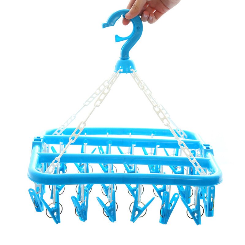 Bæredygtig Tøjbøjle med Clips - Foldbar 33cm - til Sokker og Undertøj