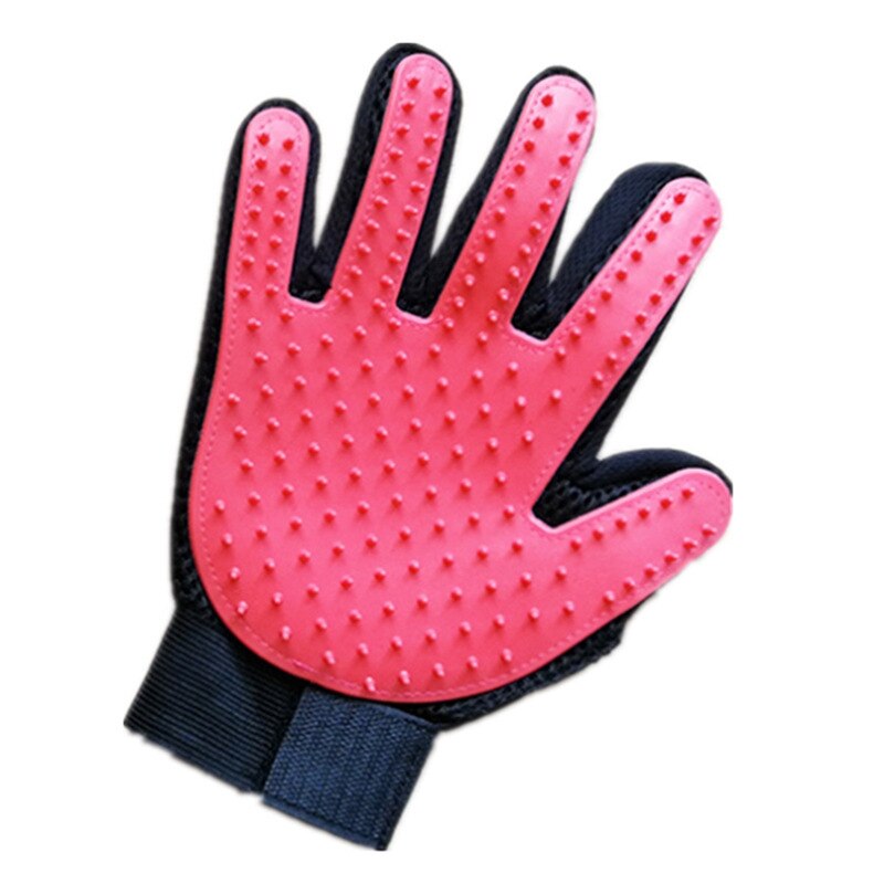 Hund Pflege Handschuh Katze Wolle Handschuhe Haustier Haar Entfernung Deshedding Pinsel Kamm Haustier Hunde Katzen Sauber Massage Haar Entferner Präparierte pinsel: PinkRight