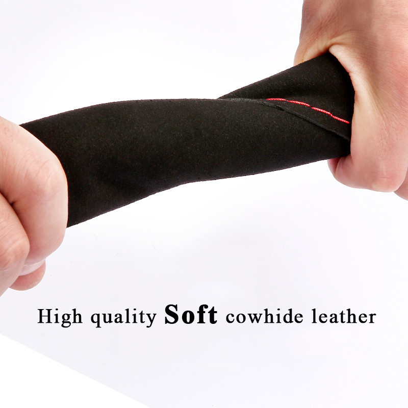 Suede Steering Wheel Cover For Car Universal 38cm Braided Protection Leather Anti Slip Interior Parts