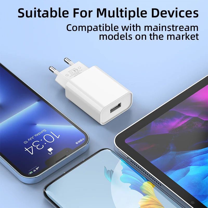 USB-oplader voor mobiele telefoon Snelle oplader met EU/US-stekkeradapter voor internationale reislader voor iPhone en Android