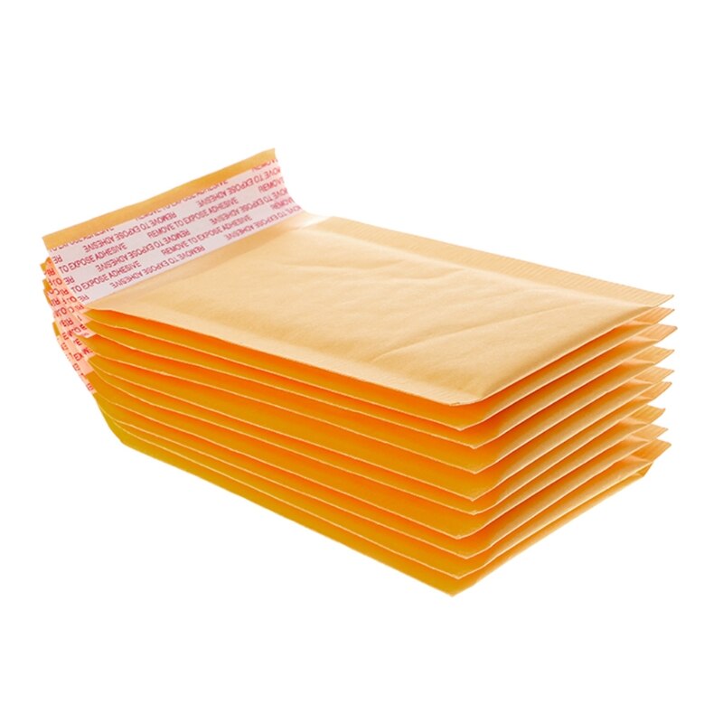 1 pose x postposer postkvittering 10 stk kraftbobleforsendelser gule polstrede postposer papirkuverter
