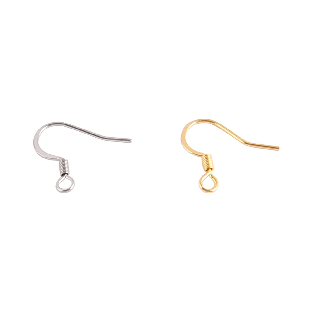 50 Stuks Roestvrij Staal Oorhaak Bevindingen Sluitingen Haken Diy Earring Supplies Accessoires Slangetje Sieraden Voor Maken Oorbel Onderdelen: Gold / G0215-G0216