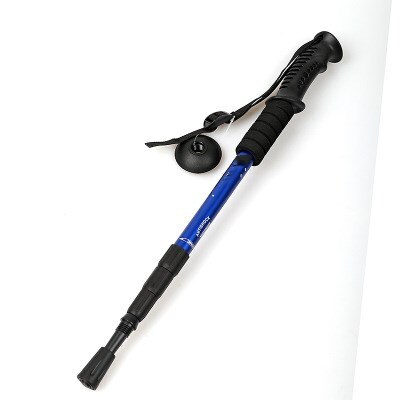 Retractable T-handle Mountaineering Stick Telescopic Baton Hiking Trekking Poles Folding Cane Crutches Non Slip Rubber Cane