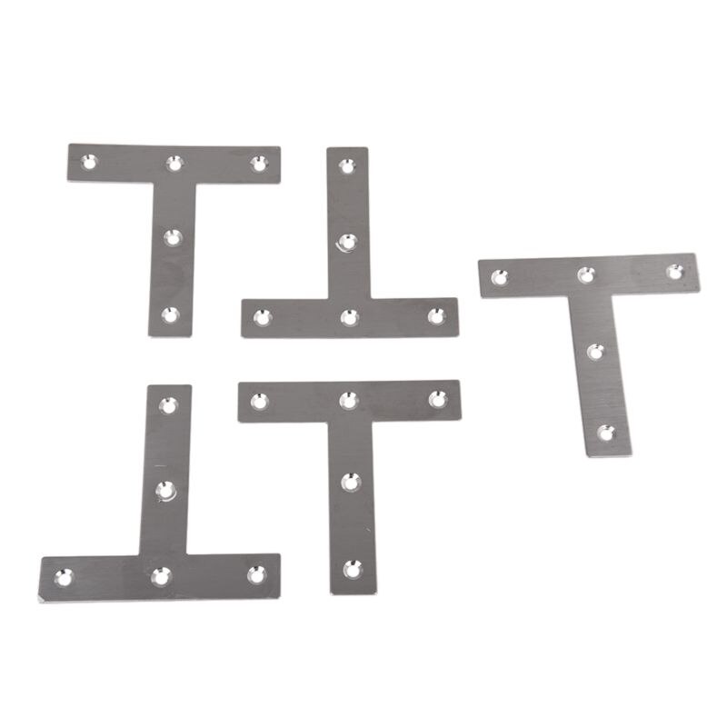 5 pièces Angle plaque coin accolade plat T forme réparation support 80mm x 80mm