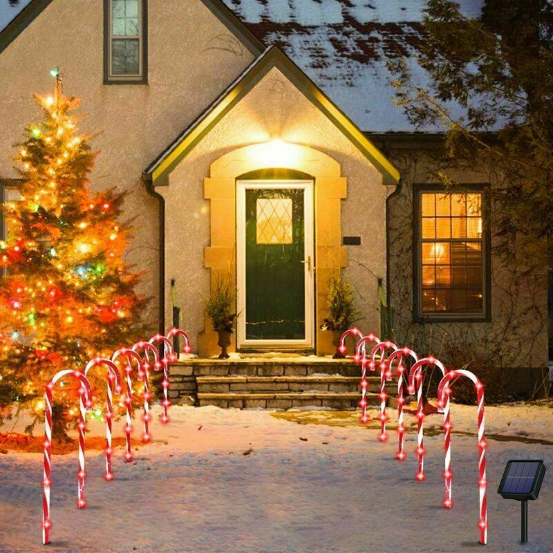 Neue Solar Power Weihnachten Candy Cane Lichter Solar Rasen Lampe Outdoor Solar Lichter LED Weihnachten Decor Garten Pathway Yard Rasen lichter
