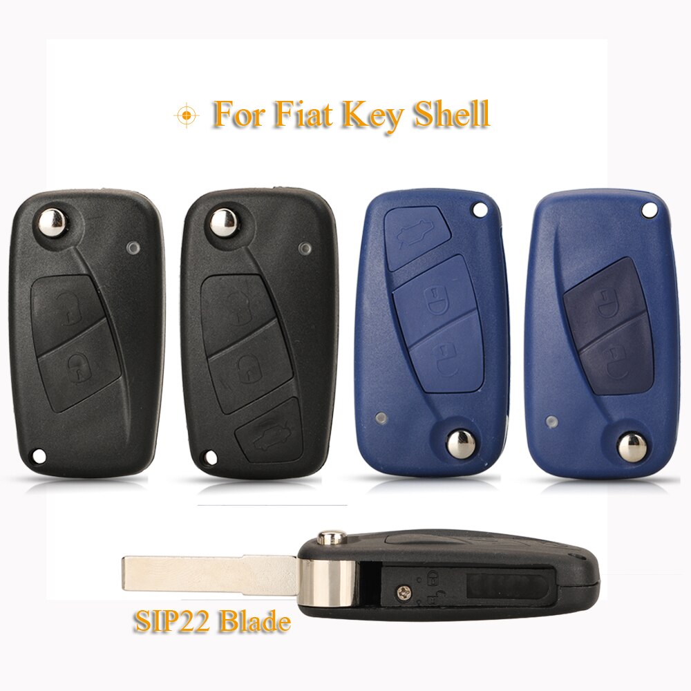 Kutery 2/3 Buttons Replacement Flip Folding Remote Car Key Shell Case Fob For Fiat 500 Panda Idea Punto Stilo Ducato Bravo