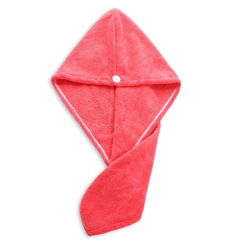 Toallas de microfibra para el cabello, sombrero triangular de secado rápido, espesar el secado del cabello, toallas absorbentes suaves para mujer, Toalla de baño: Red
