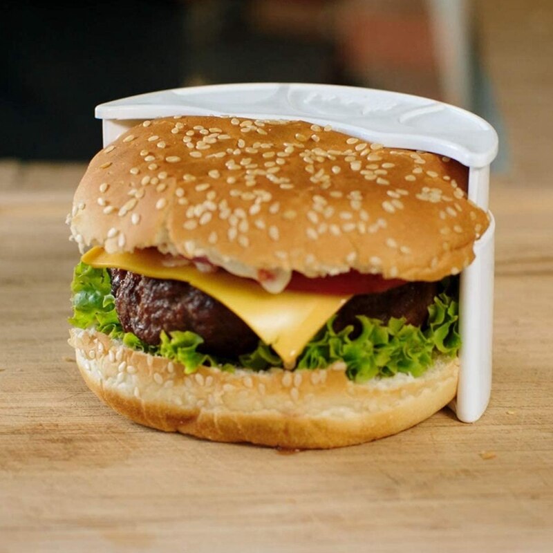 Burger holder - hygiejnisk genanvendelig hamburger bolle skal alternativ til vokspapir, aluminiumsfolie, tinfolie ark