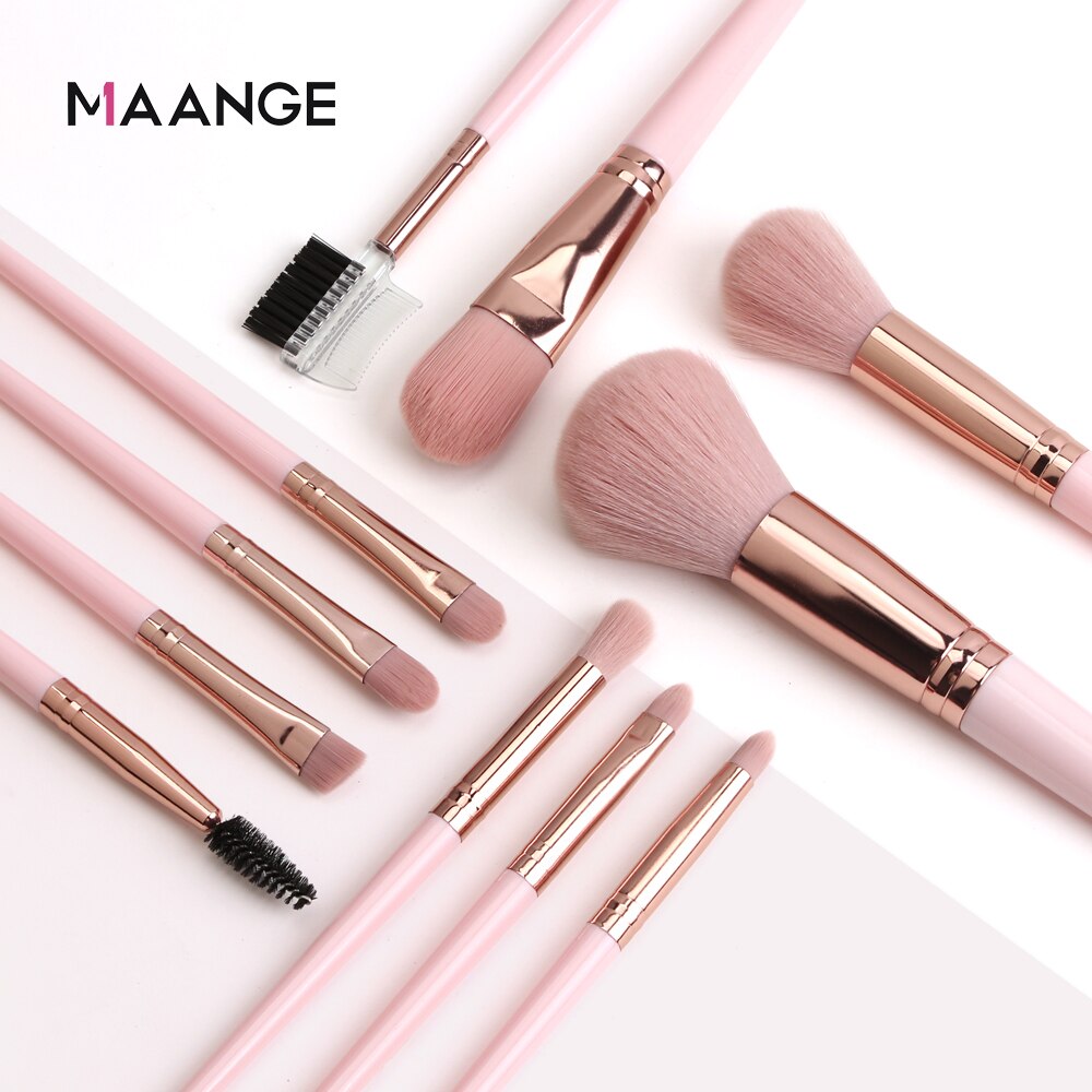 Maange conjunto de pincéis de maquiagem, 7/11 peças, pó, base, sombra, blush, kit de pincel de maquiagem, beleza dos olhos, viagem ferramenta cosmética,