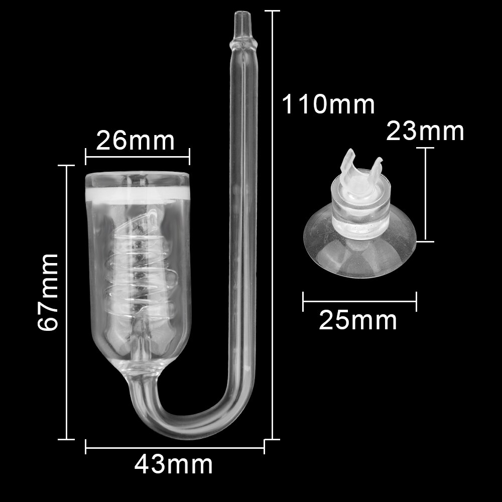 ISTOVO Aquarium CO2 Diffuser Bubbelverstuiver Met Zuignap - Aluminium CO2 Verstuiver Voor Planten