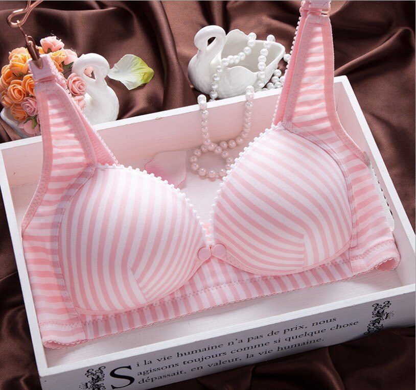 Soutien-gorge d&#39;allaitement en coton à fines rayures pour femmes enceintes, avec boucle frontale, vêtements de nuit: green / 42
