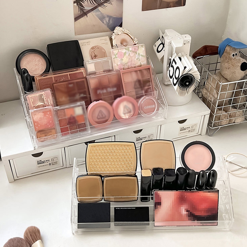 Meerlaags opbergrek voor opstapjes Organiseren van oogschaduw Lippenstift Transparante cosmetica Nagellak Desktop Display Plankorganisator
