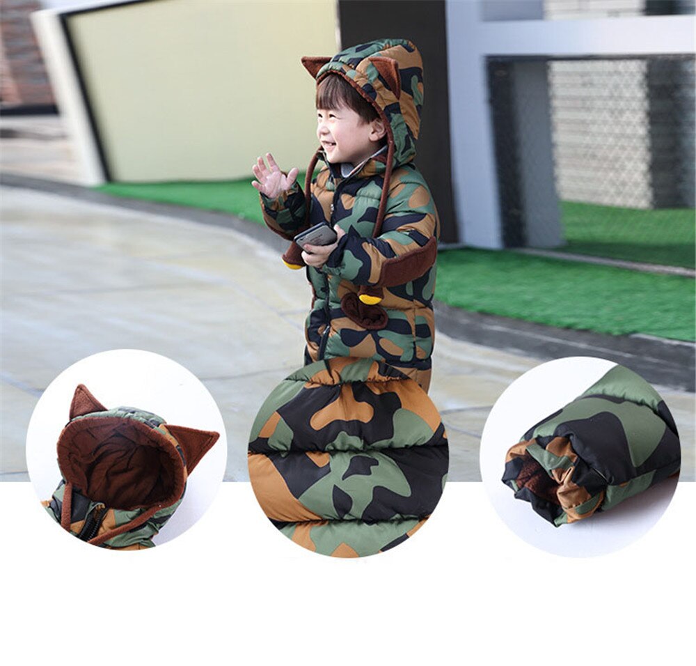 Benemaker Winterjas Voor Jongens Meisje Camouflage Windjack Peuter Kinderen Kid Warm Loog Kleding Baby Jassen Kleding NA429