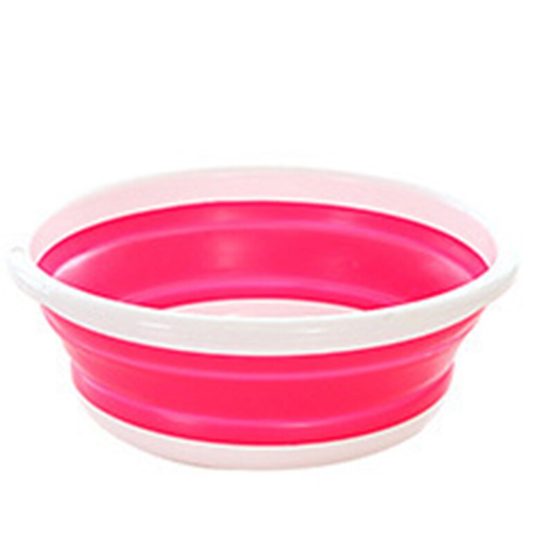 Folding Basin Extra Large -Resistant Plastic Basin Portable Travel Washbasin: Rose red- large