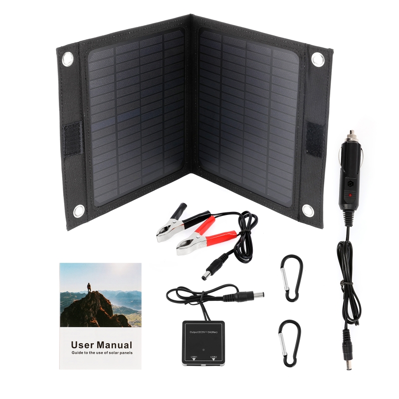 Solar Panel 18V 100W Maximum Power Foldable Solar Panel Bag 12W Rated Power for Mobile Phone Power Bank Notebook MP3 Pad Charger: Default Title