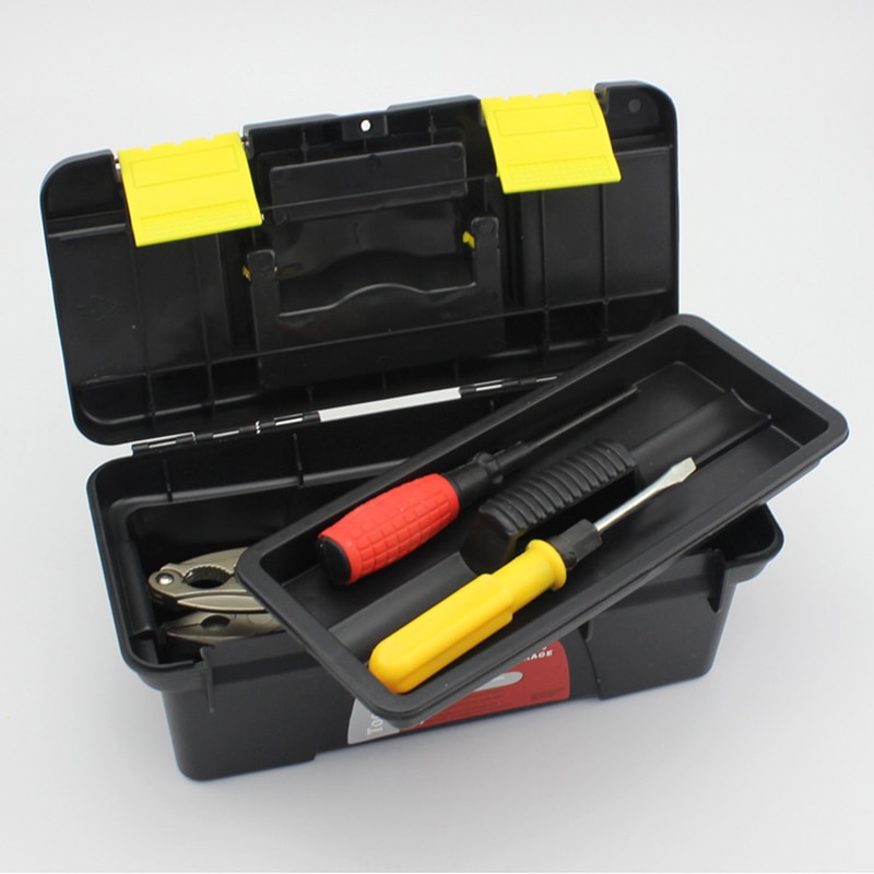 Bærbar værktøjskasse hjemmebilopbevaring lille størrelse sag til værktøjskomponenter daglige fornødenheder træarbejderkasse elektrikerkasse