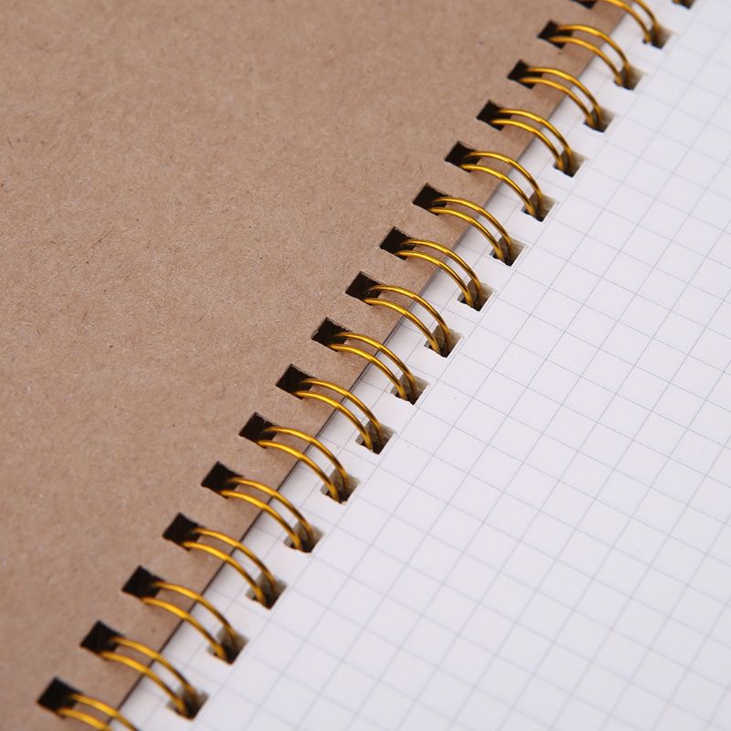 A5 Bullet Notebook Kraft Dot Grid Time Management Blank Book Spiral Journal Weekly Planner School Office Supplies 19QA