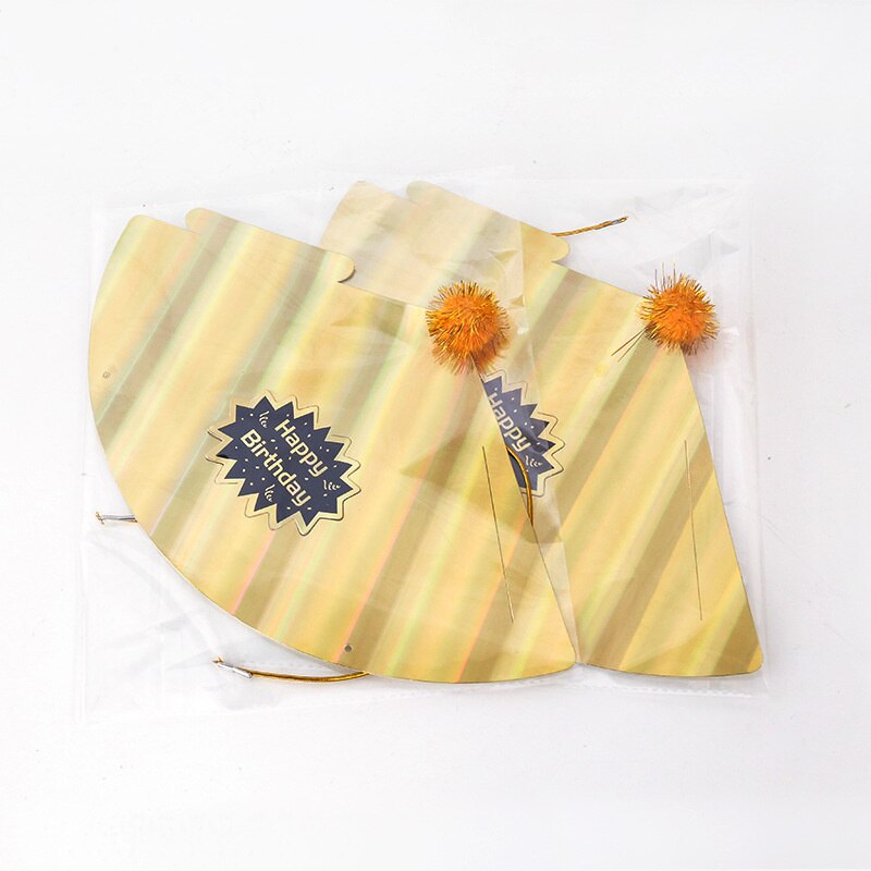 Golden birthday hat gold sequin cardboard birthday party hat birthday party decoration supplies gold silk party hat