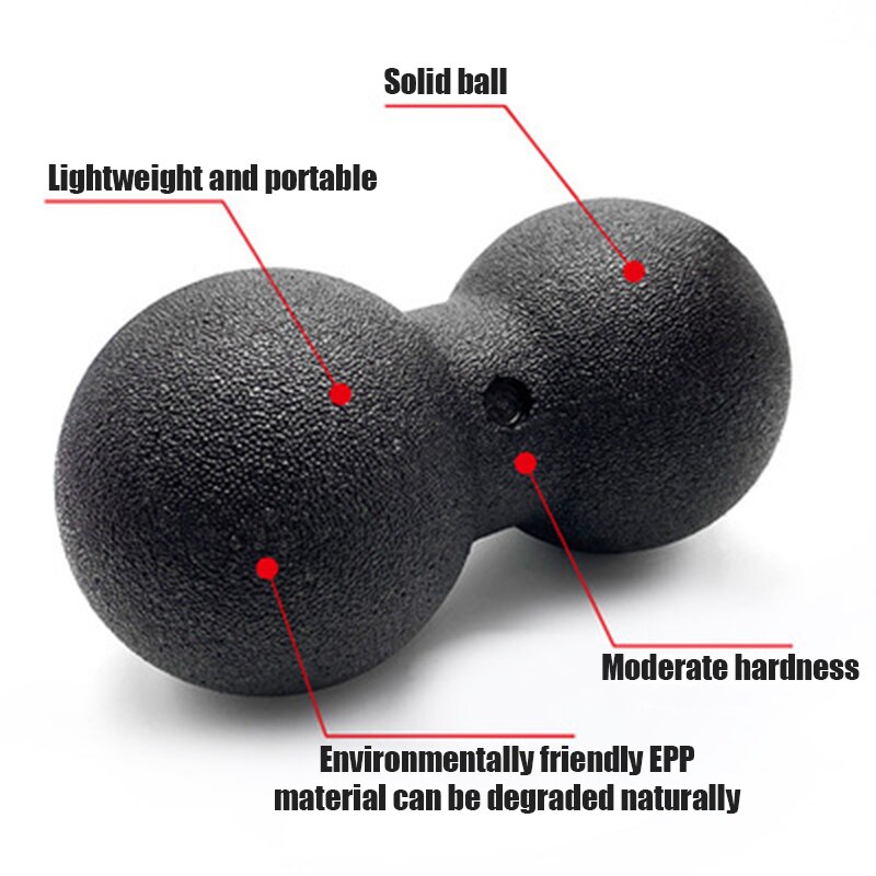 Rodillo de bloque de espuma para Yoga, juego de pelota de cacahuete negra para deportes de ocio, Bola de masaje de acupuntura, Bola de Fascia para relajarse, todo el cuerpo