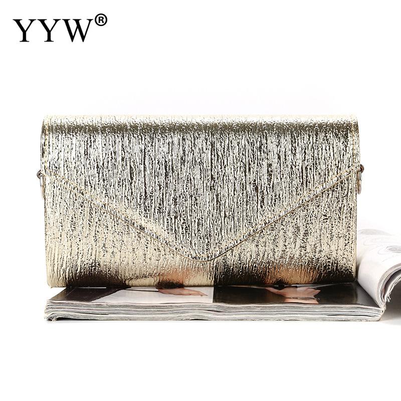 Luksus clutches bryllup kvinners kveld clutch brude ball veske skulderveske bryllupsveske festveske pochette femme: Lys gull