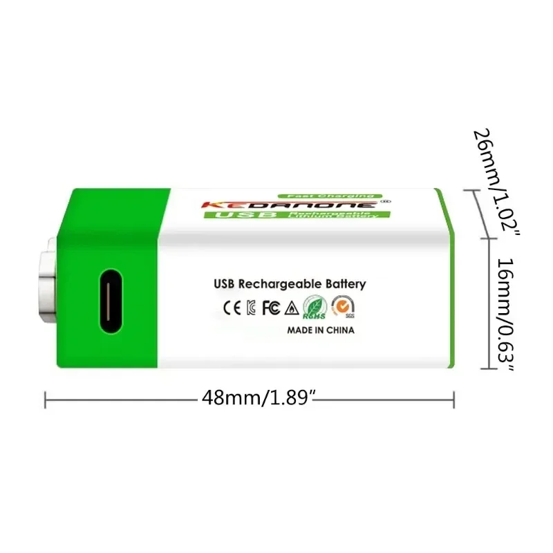 12800mAh 9V Li-ion Rechargeable Battery Micro USB Batteries 9V Lithium For Multimeter Microphone Toys Remote Control KTV