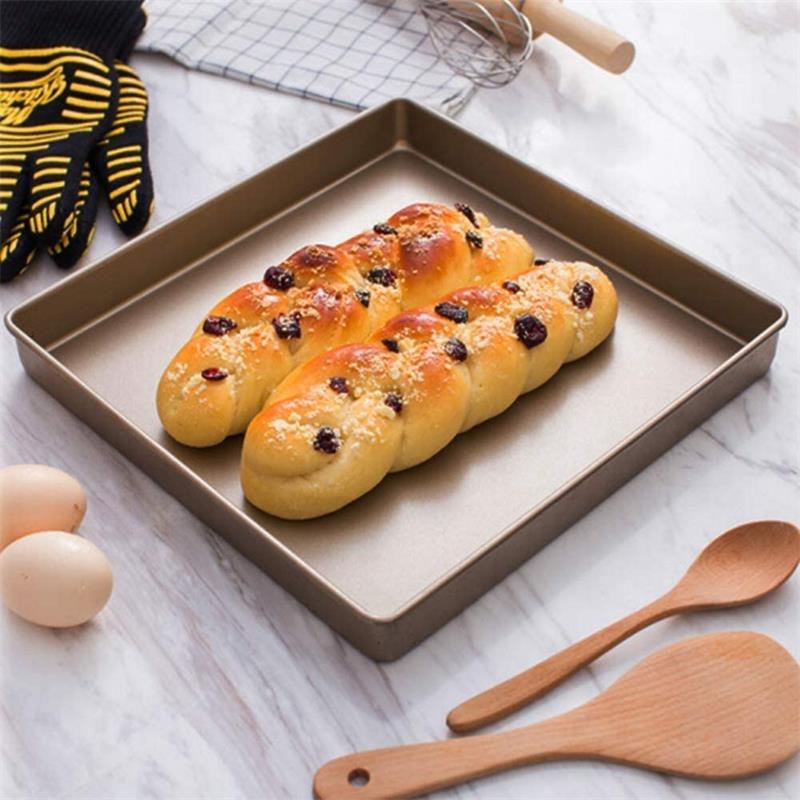 Nicht-Stick 11 Zoll Platz Antihaft Pizza Pan Kuchen Pan Carbon Stahl Backblech Brot Kekse Kochgeschirr Form Ofen fach Gebäck Werkzeug
