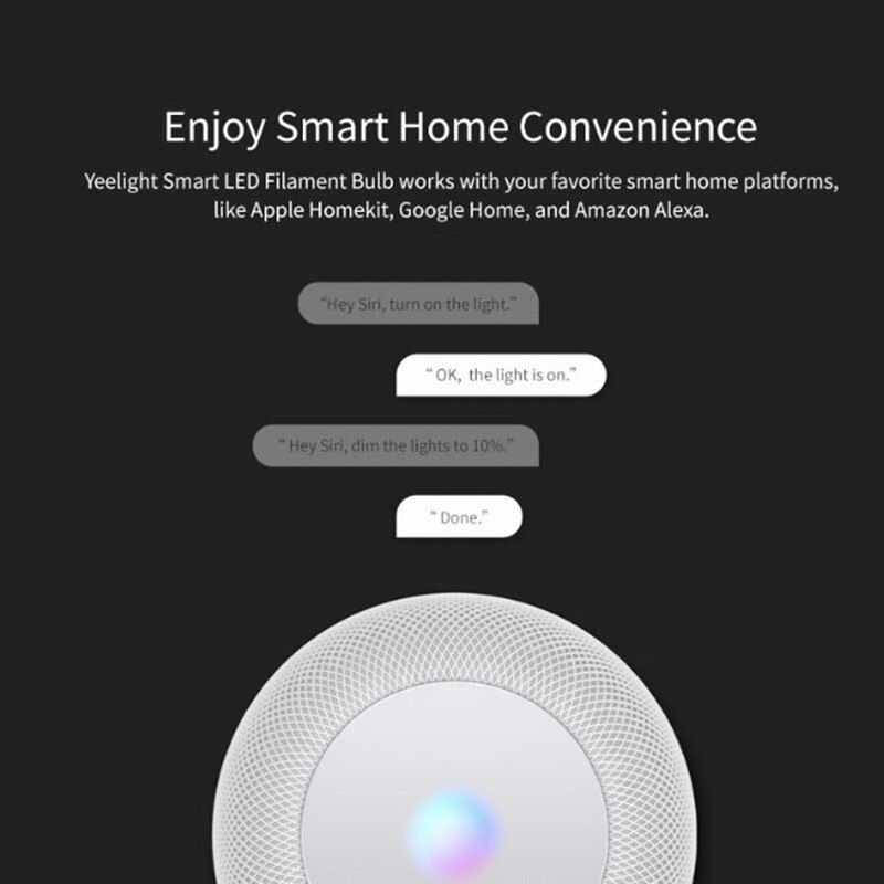 Yeelight 500 Lumen Smart Led Gloeilamp 6W Werk Voor Apple Homekit En Google Assitant 2000K Kleurtemperatuur slimme Lamp