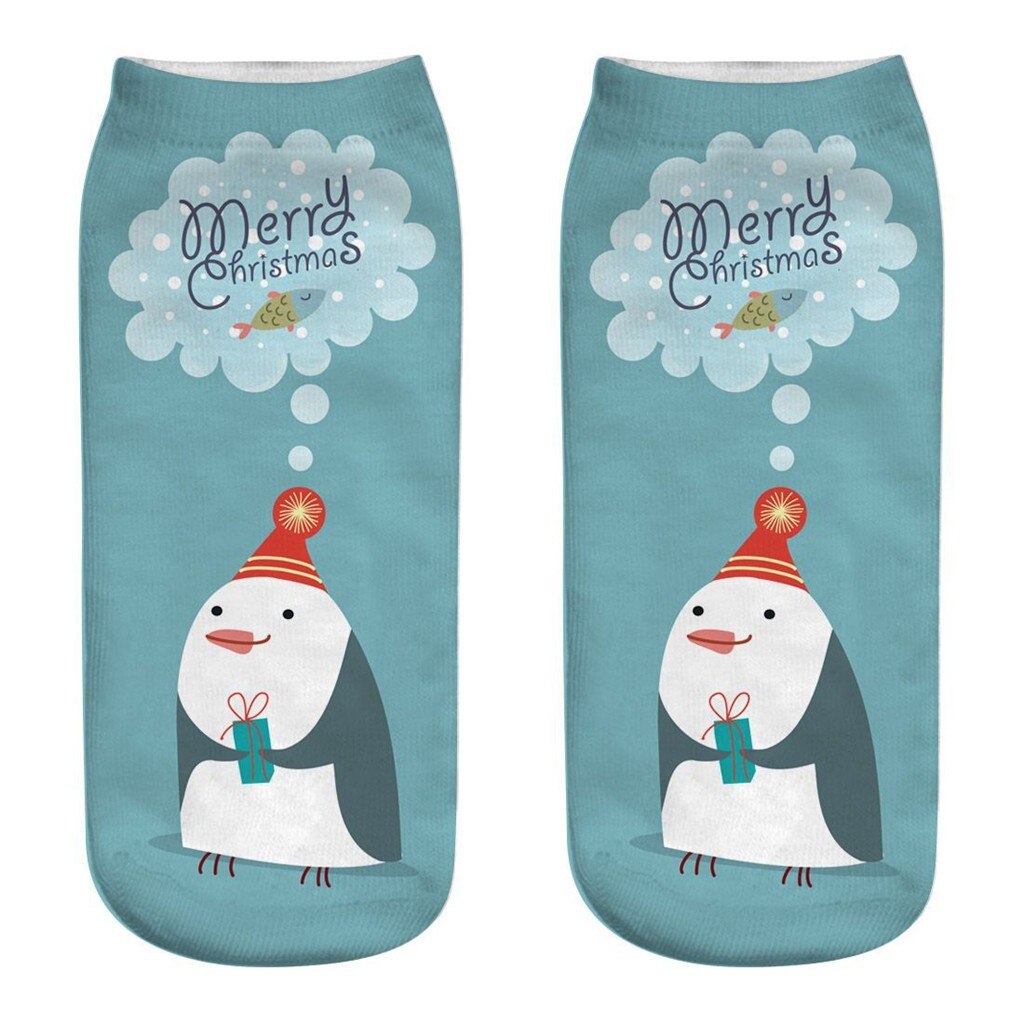 Christmas Tree Snow Elk Cotton Happy Socks Peonfly Autumn Winter Christmas Socks Men Funny Year Santa Claus: O