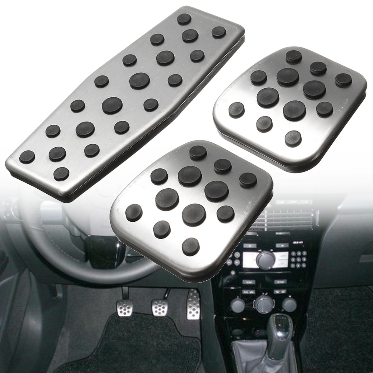 3 Pcs Auto Gas Brandstof Accelerator Rem Koppeling MT Pedaal Pads Cover GEEN Boor Voor Opel Vauxhall Astra Insignia