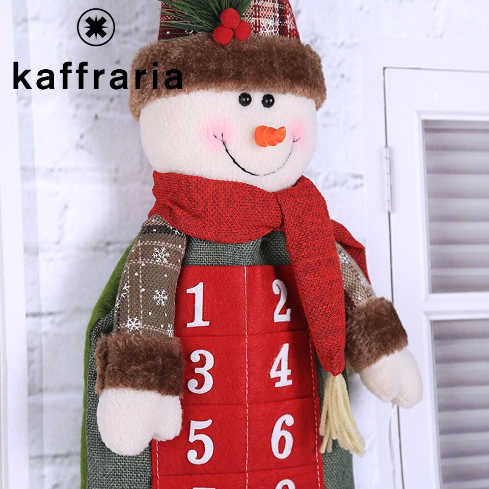 Christmas Calendar Santa Claus and Snowman Non-woven Fabrics Christmas Decoration Cloth Home Decoration Advent Calendar Natal
