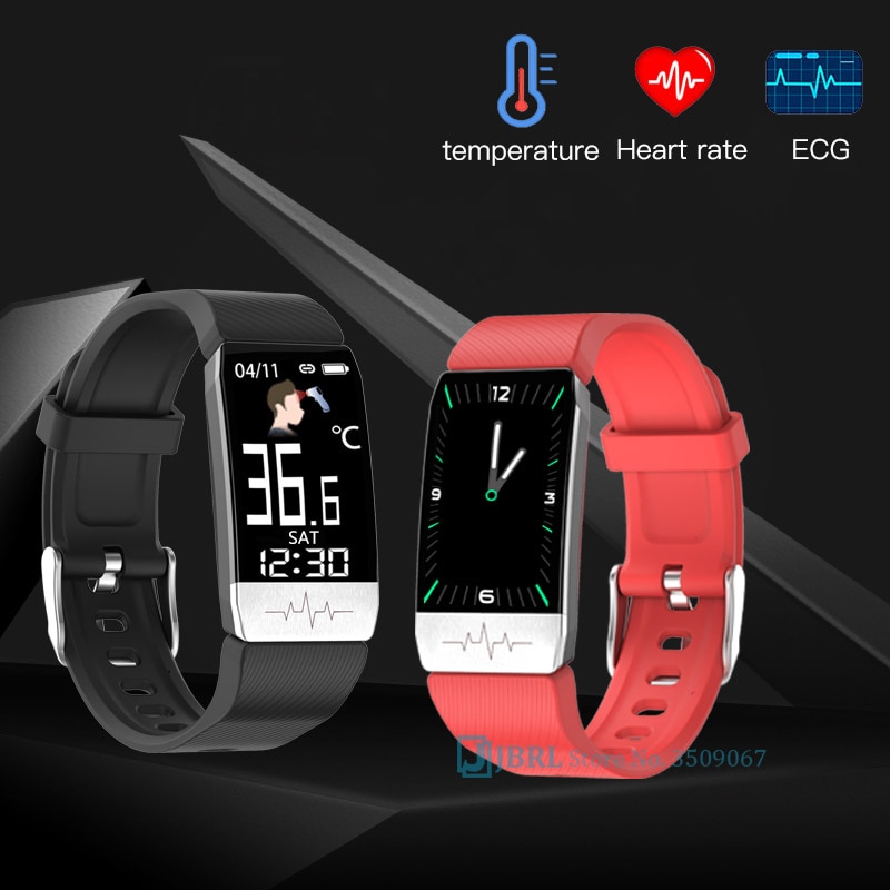 Temperatura Intelligente Banda 2020 Delle Donne Degli Uomini Braccialetto Intelligente Inseguitore di Fitness ECG Monitor di Frequenza Cardiaca di Smartband Per Android IOS Orologio Da Polso