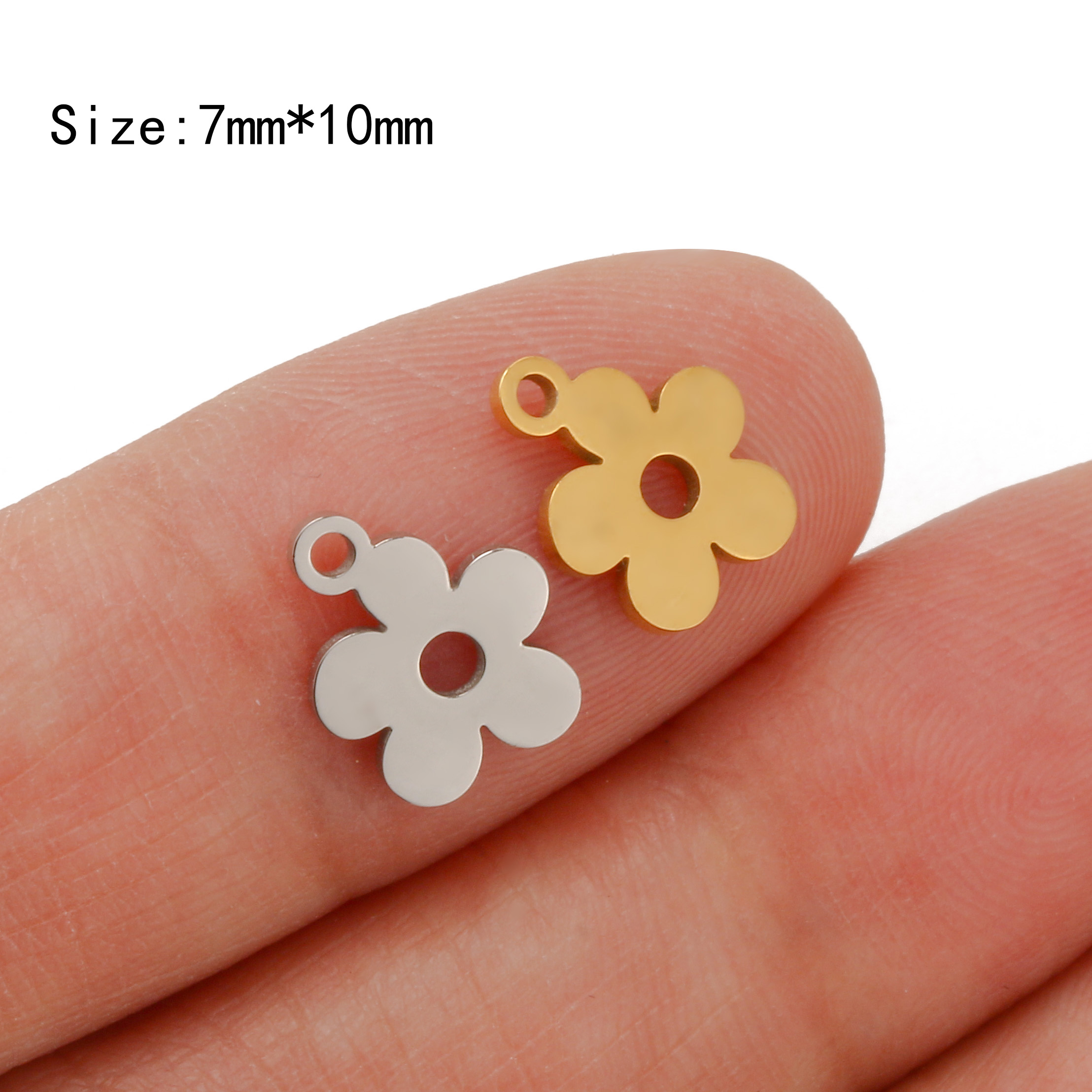 5 Stück Kawaii Mini Qualle/Pilz/Anker/Glückssymbol Charme Kleine Marine Meeresleben Anhänger DIY Armbinde Halskette Schmuckherstellung: Gold / Nachgemachter Rhodium überzogen