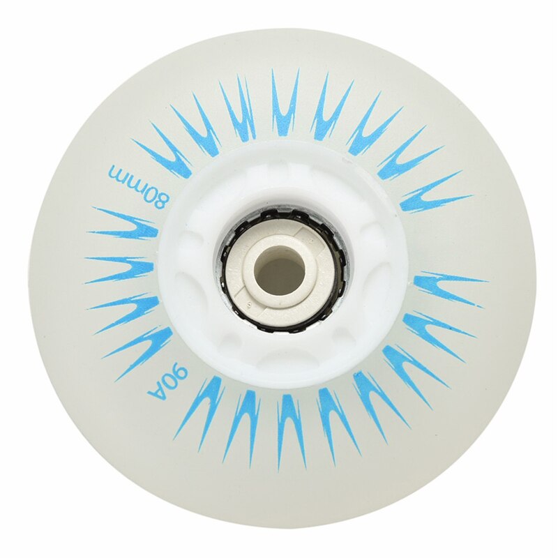 Outdoor LED Light Inline Sliding Flash PU Roller Wheels 80mm Inline Skating Flashing Wheel Rollerblade Replacement Durable: Blue